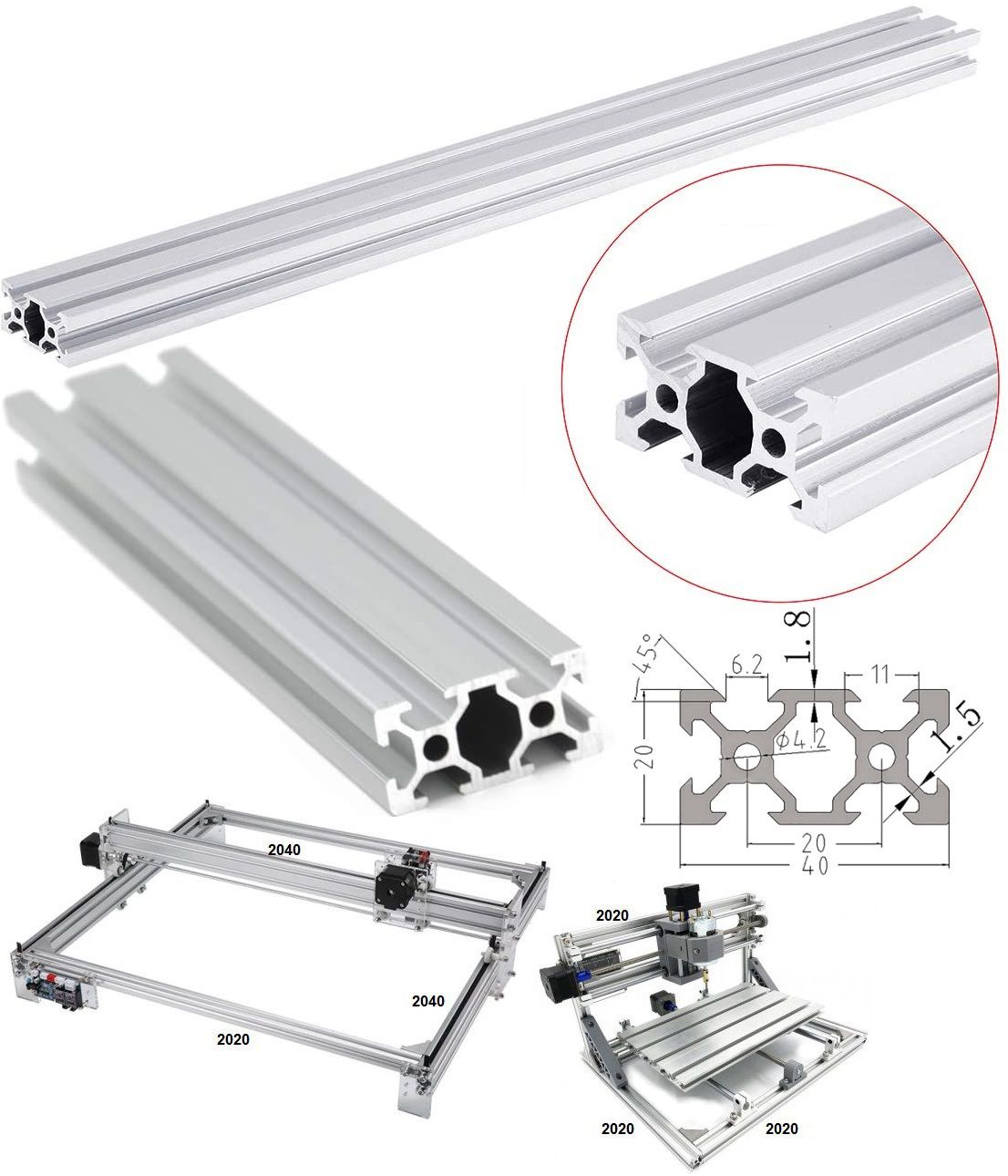 Perfiles 2040 de Aluminio